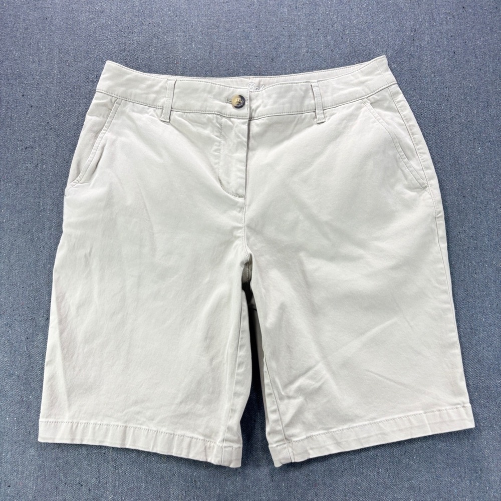 Tommy Bahama Chino Shorts Women Size 10 Beige Khaki Cotton Blend Stretch